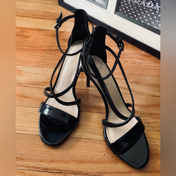 Nine West Patent Shine Gabriele Slim Heel Sandal - Picture 3 of 12